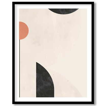 Elevate your space with this minimalist abstract wall art, where circles and arcs intersect in a for place