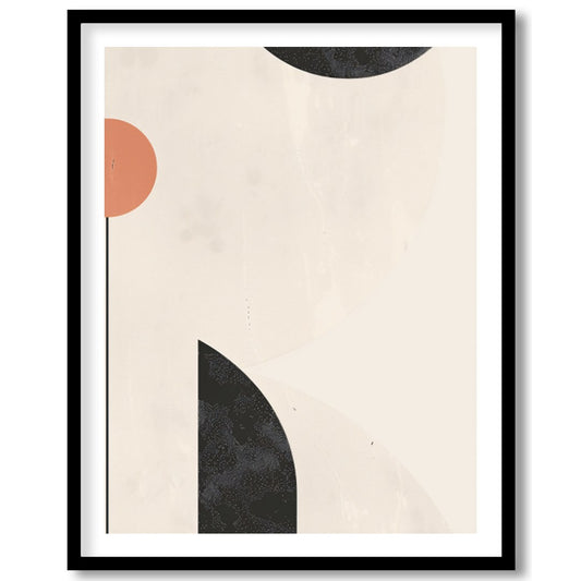 Elevate your space with this minimalist abstract wall art, where circles and arcs intersect in a for place