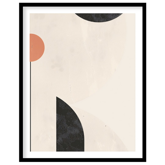 Elevate your space with this minimalist abstract wall art, where circles and arcs intersect in a for place