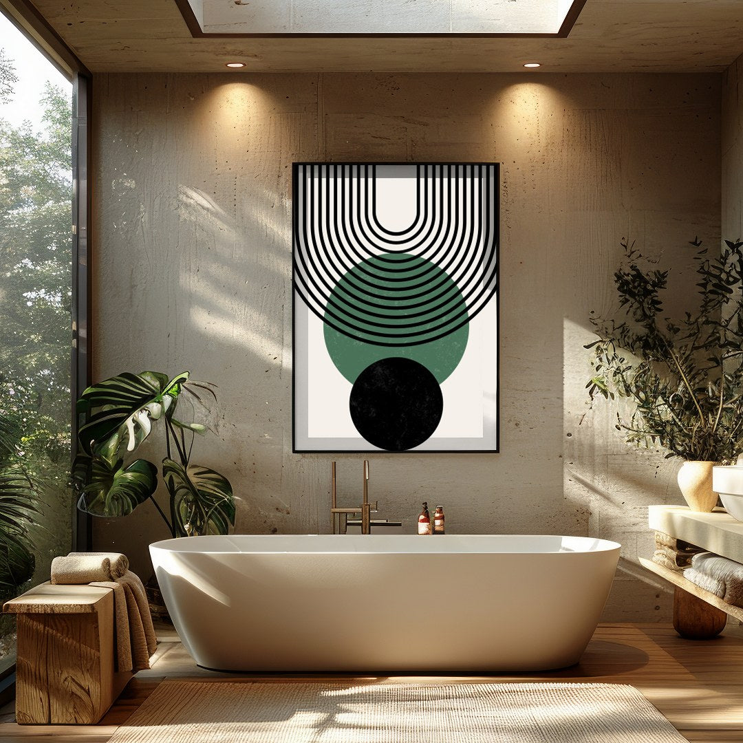 Elevate your space with this striking piece that brings the beauty of geometric harmony and for Bathroom