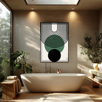 Elevate your space with this striking piece that brings the beauty of geometric harmony and for Bathroom