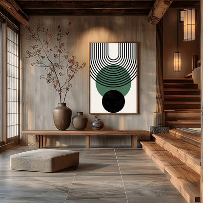 Elevate your space with this striking piece that brings the beauty of geometric harmony and for Hall