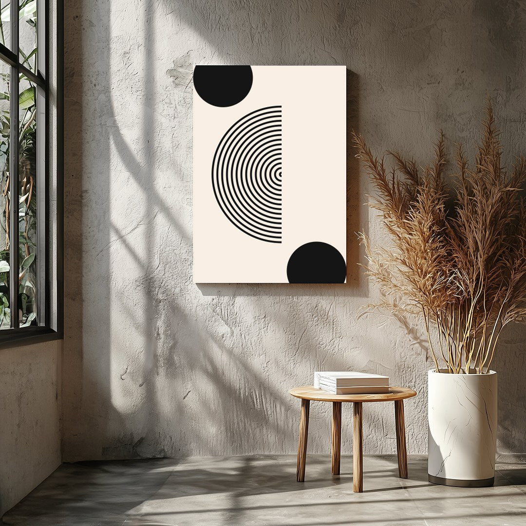 Elevate your space with this striking piece of abstract art that explores balance and symmetry for Entrance