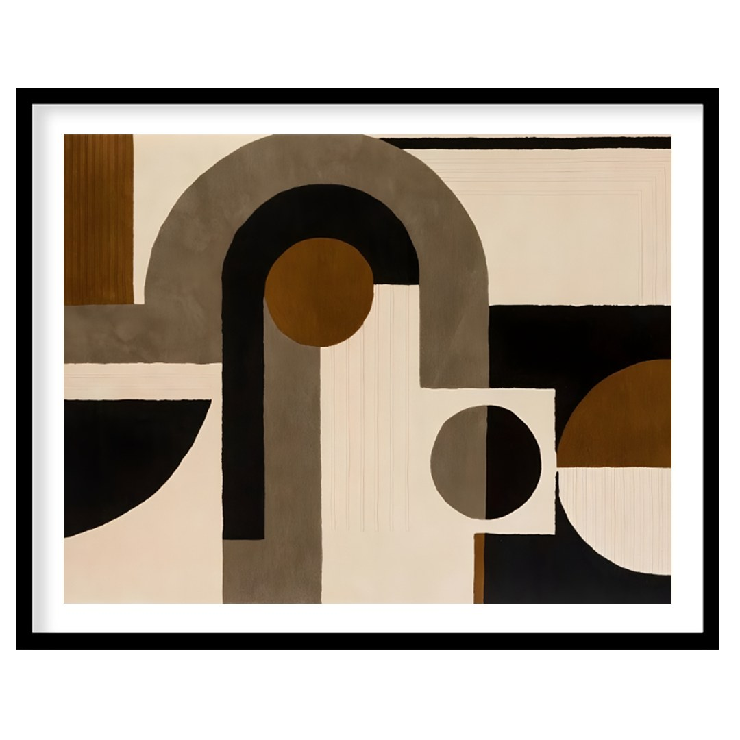 """Geometric Harmony Rug"" presents a striking abstract design featuring bold geometric shapes in a… for sweet home