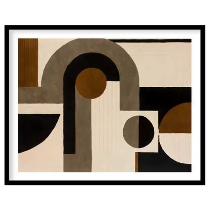 """Geometric Harmony Rug"" presents a striking abstract design featuring bold geometric shapes in a… for sweet home