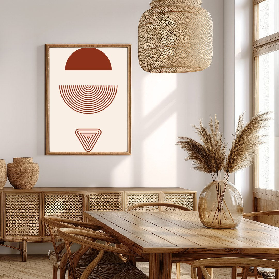 This captivating piece of wall art features a mesmerizing blend of geometric shapes in rich for Extra Kitchen