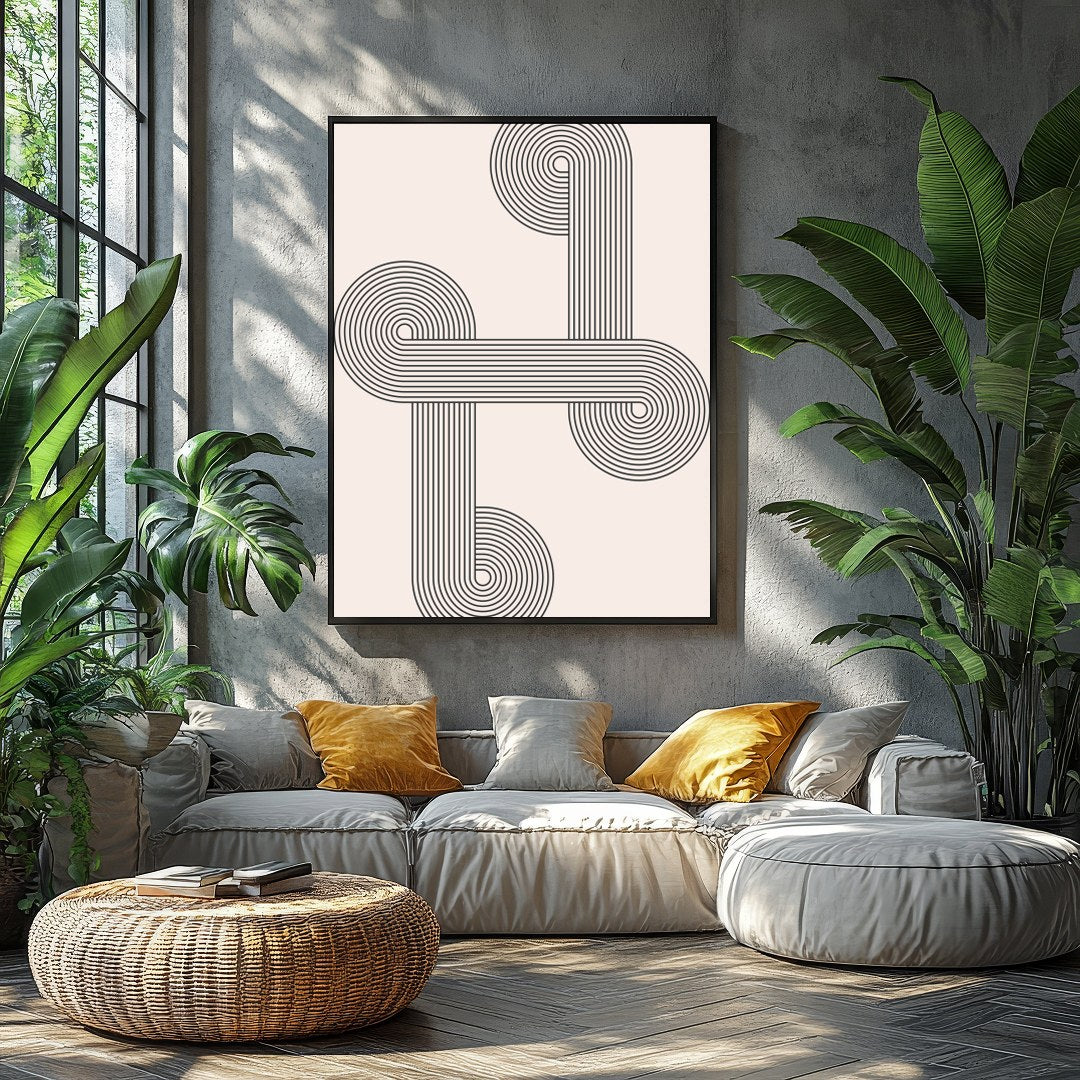 This striking piece of wall art combines intricate geometric lines with elegant symmetry, creating for Balcony