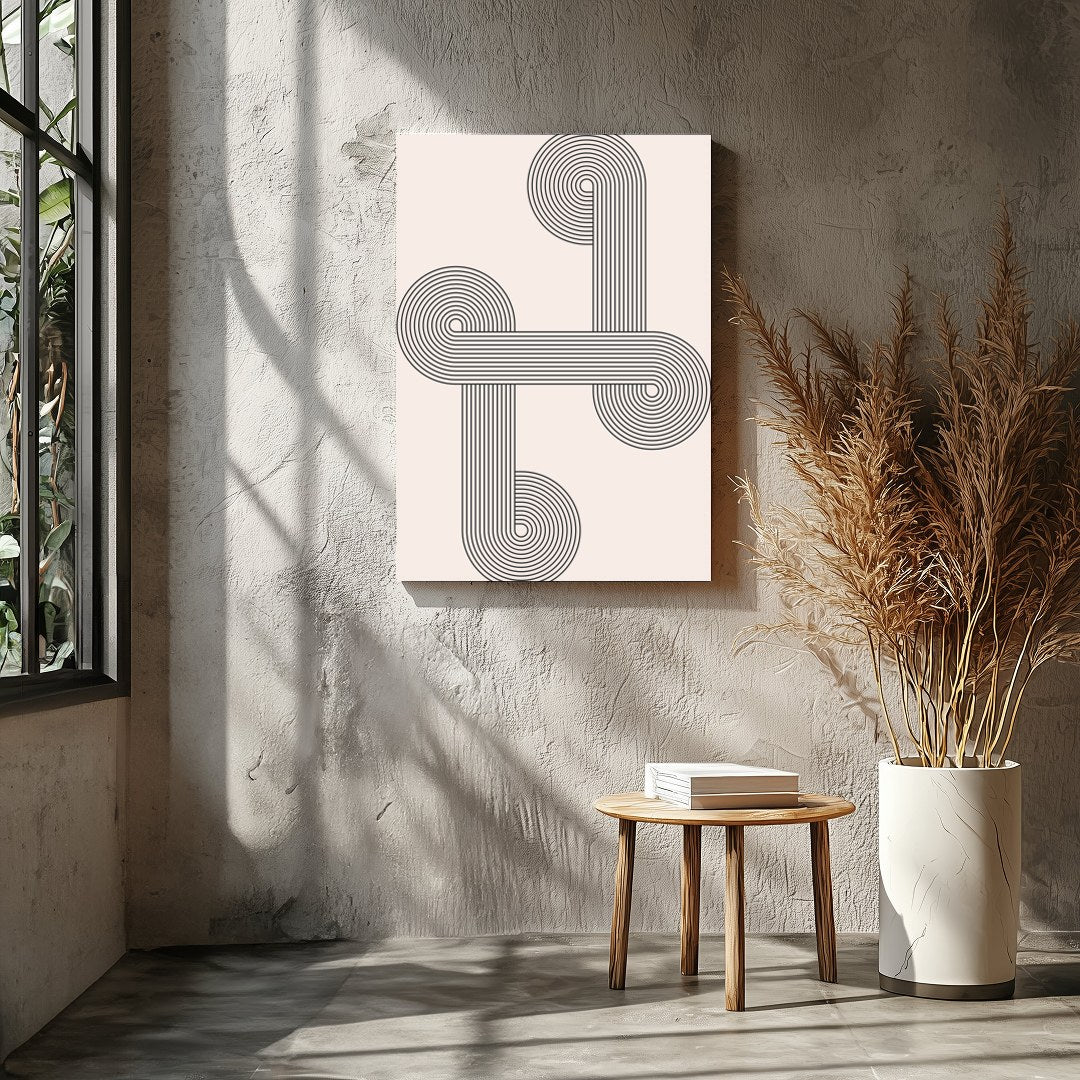 This striking piece of wall art combines intricate geometric lines with elegant symmetry, creating for Entrance