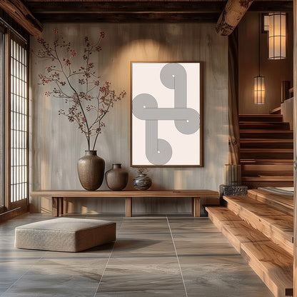 This striking piece of wall art combines intricate geometric lines with elegant symmetry, creating for Hall
