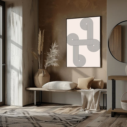 This striking piece of wall art combines intricate geometric lines with elegant symmetry, creating for lovely-house