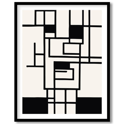 Elevate your space with this striking geometric abstract wall art. Featuring a captivating black for interior