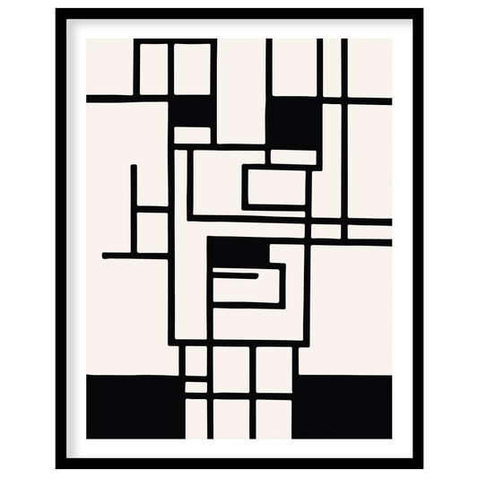 Elevate your space with this striking geometric abstract wall art. Featuring a captivating black for interior