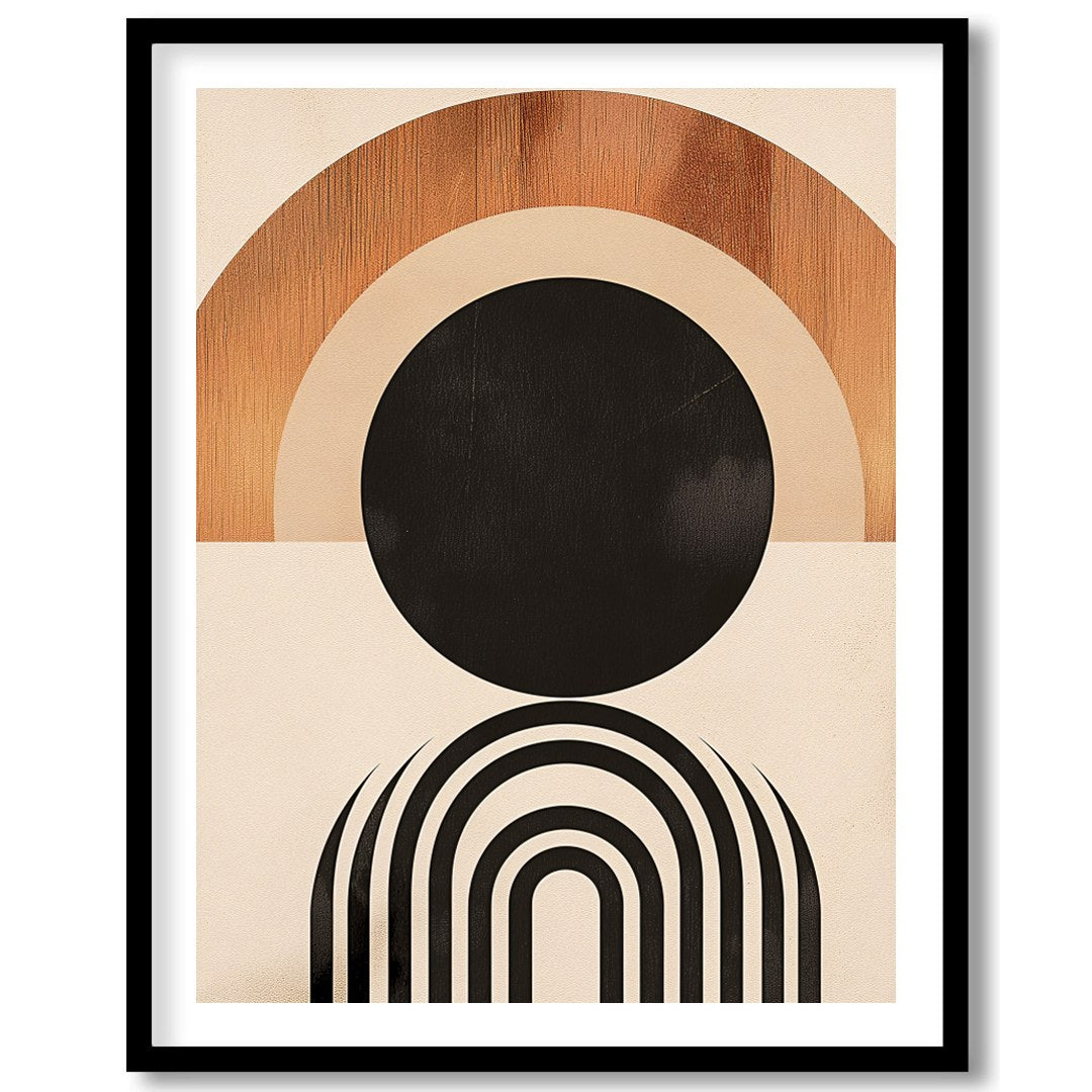 This captivating geometric artwork evokes the beauty of a sunrise with its minimalist design and for decor