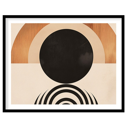 This captivating geometric artwork evokes the beauty of a sunrise with its minimalist design and for decor