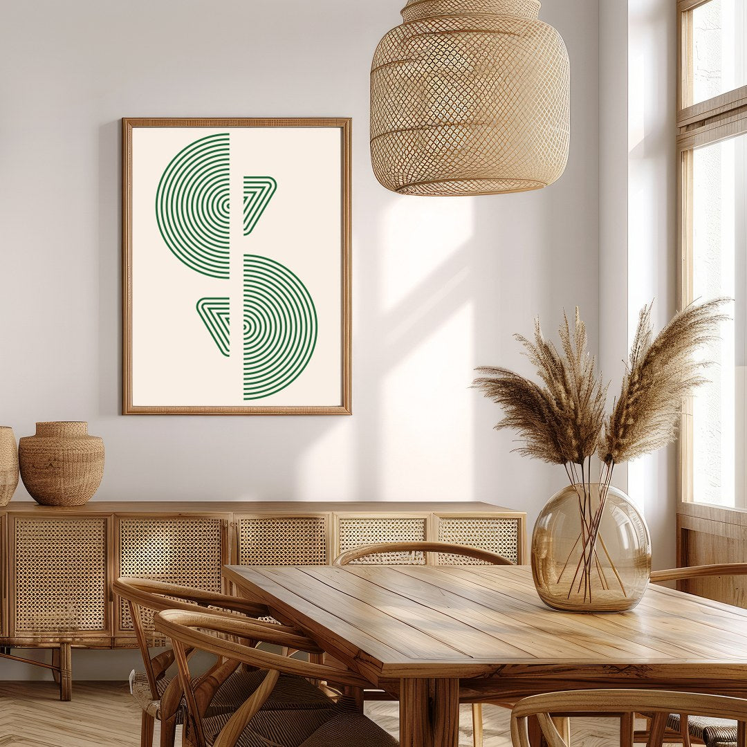 This captivating artwork showcases a harmonious balance of geometric patterns and natural tones. for Extra Kitchen