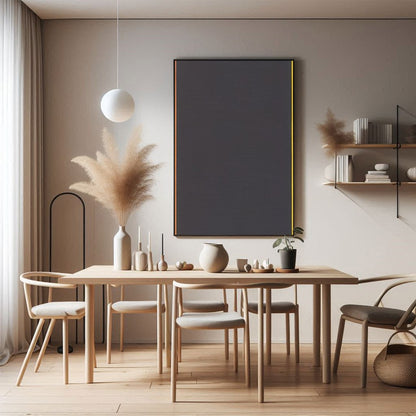 Immerse yourself in the vibrant interplay of colors and shapes with this striking geometric for Dining