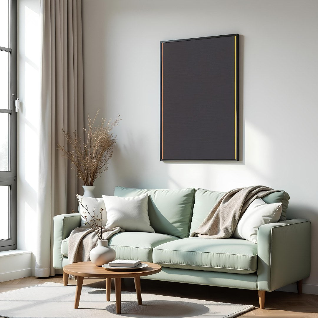 Immerse yourself in the vibrant interplay of colors and shapes with this striking geometric for Hall