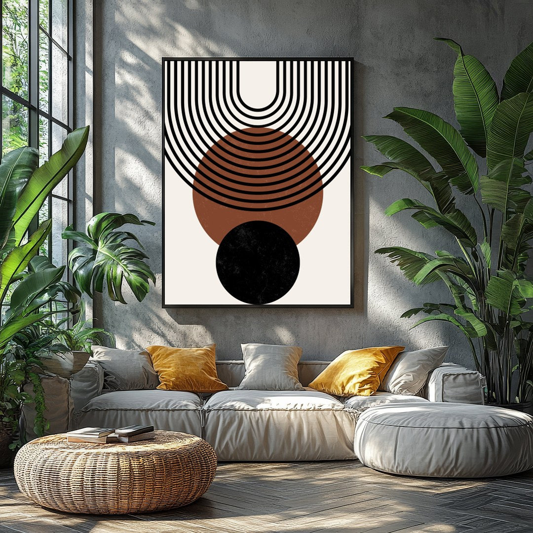 Elevate your space with this stunning geometric wall art, featuring a harmonious blend of circles for Balcony