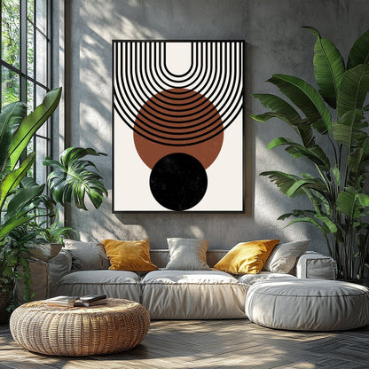 Elevate your space with this stunning geometric wall art, featuring a harmonious blend of circles for Balcony