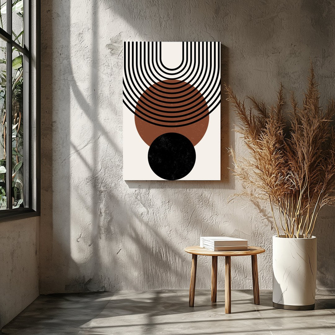 Elevate your space with this stunning geometric wall art, featuring a harmonious blend of circles for Entrance