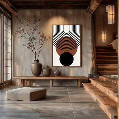 Elevate your space with this stunning geometric wall art, featuring a harmonious blend of circles for Hall