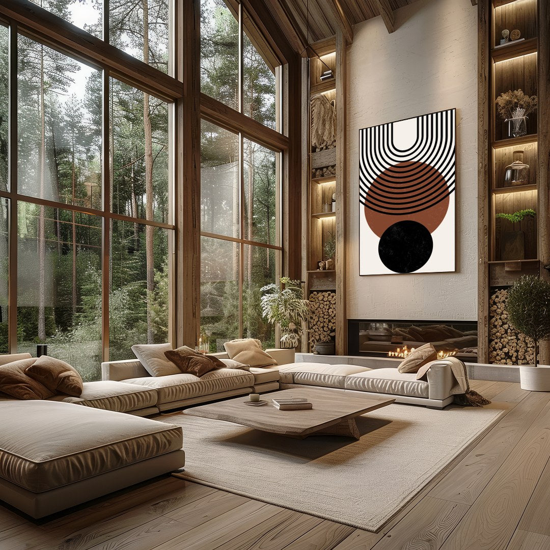 Elevate your space with this stunning geometric wall art, featuring a harmonious blend of circles for Living Room
