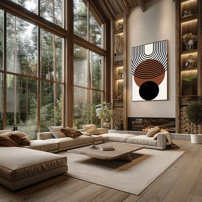 Elevate your space with this stunning geometric wall art, featuring a harmonious blend of circles for Living Room
