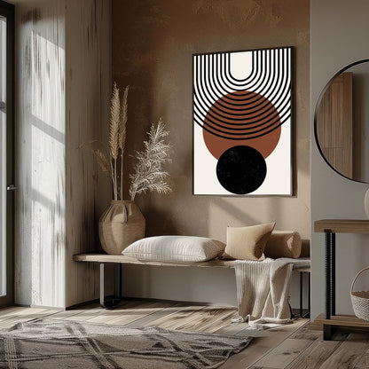 Elevate your space with this stunning geometric wall art, featuring a harmonious blend of circles for sweet-home