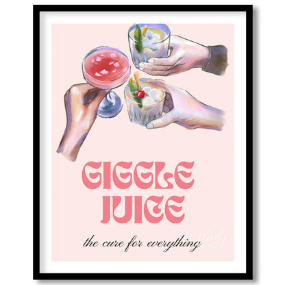 A whimsical illustration of friends raising glasses of colorful cocktails, with the playful tagline… for sweet home