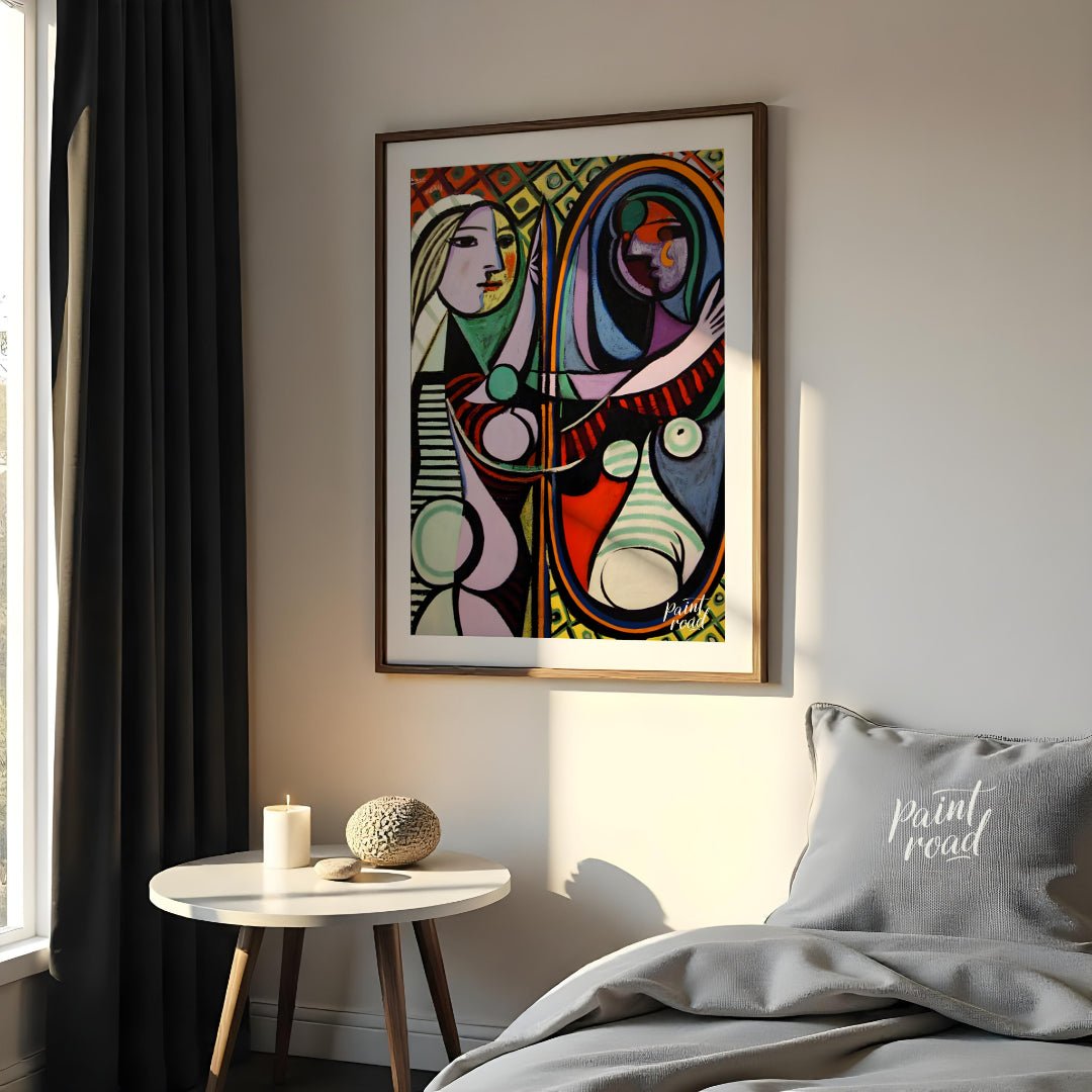 “Girl Before a Mirror,” painted by Pablo Picasso in 1932, is one of his most celebrated and psychol… for bedroom