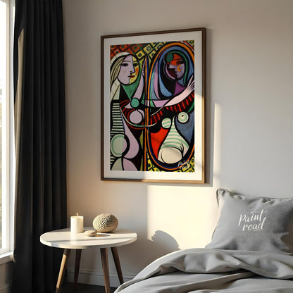 “Girl Before a Mirror,” painted by Pablo Picasso in 1932, is one of his most celebrated and psychol… for bedroom
