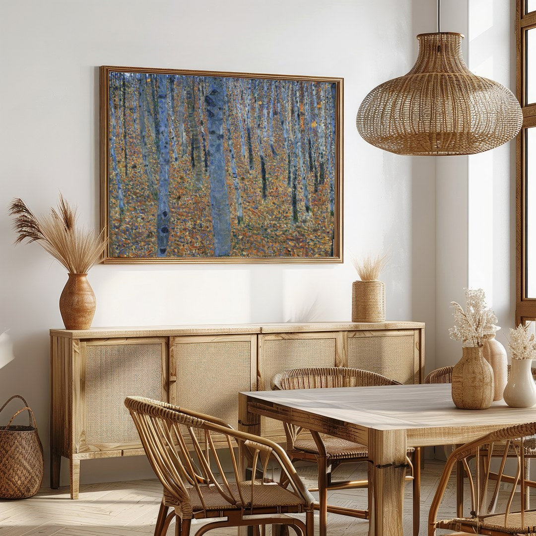 Immerse yourself in the serene beauty of a birch forest captured in stunning detail. This for Dining