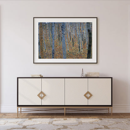 Immerse yourself in the serene beauty of a birch forest captured in stunning detail. This for Foyer