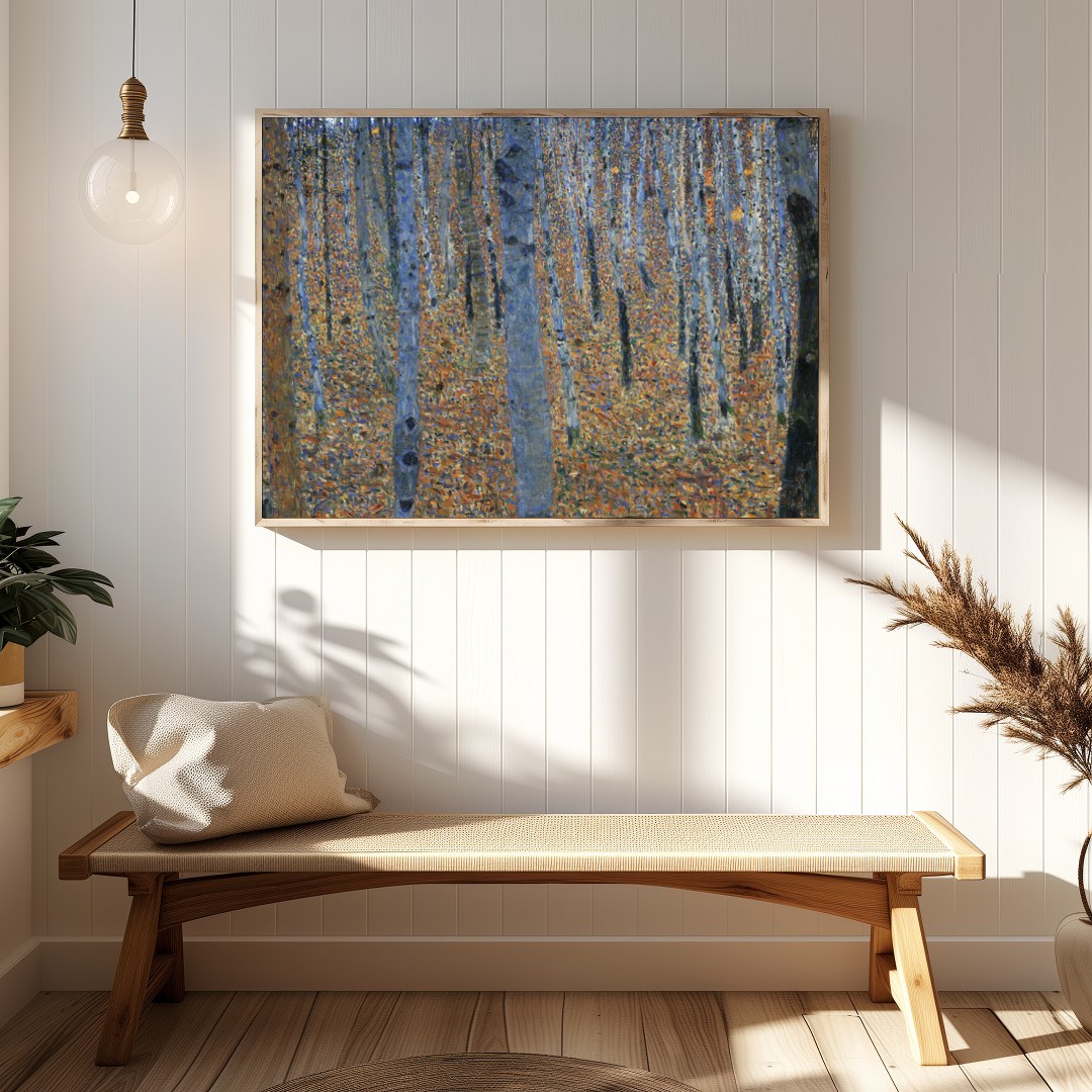 Immerse yourself in the serene beauty of a birch forest captured in stunning detail. This for Hallway