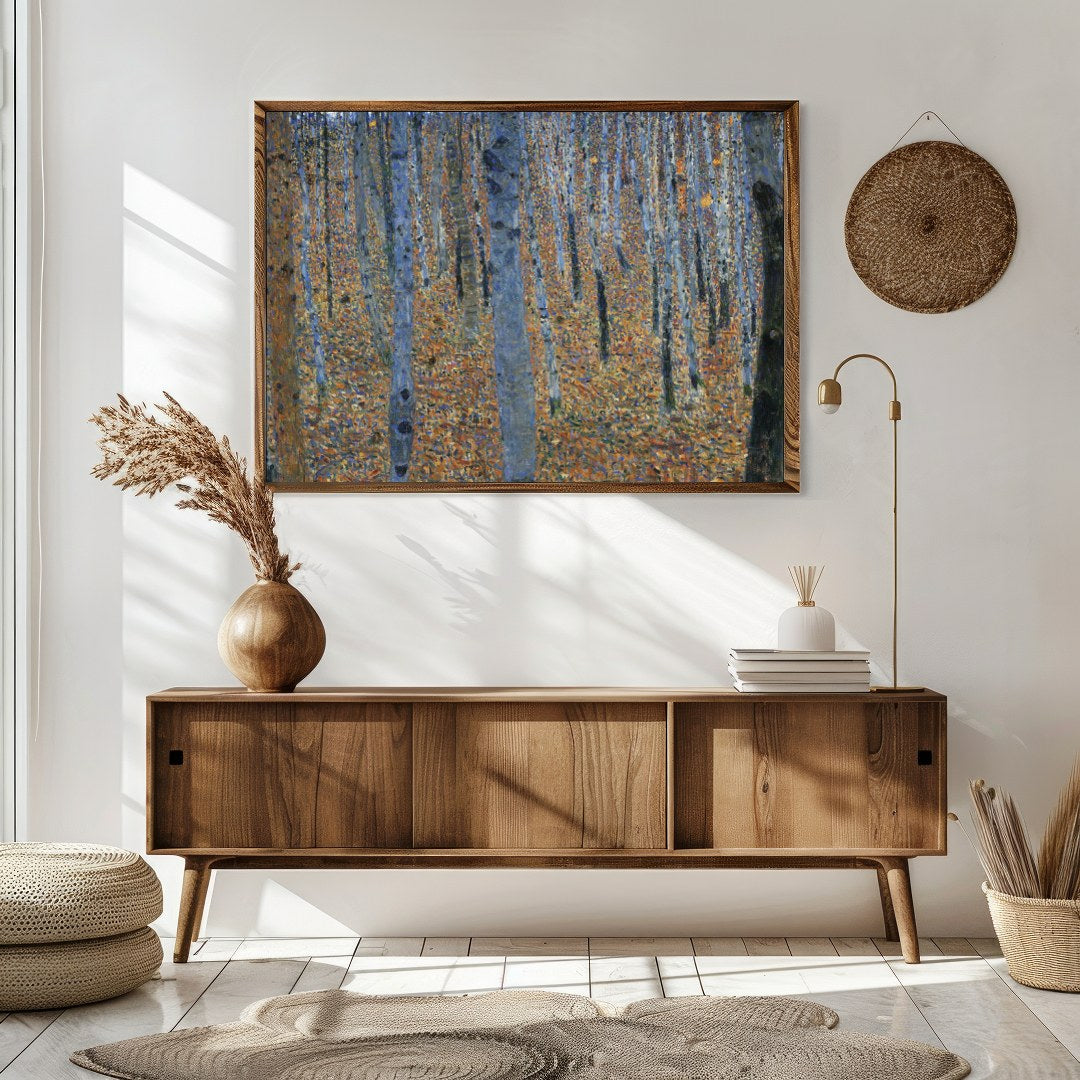 Immerse yourself in the serene beauty of a birch forest captured in stunning detail. This for Sitting Area