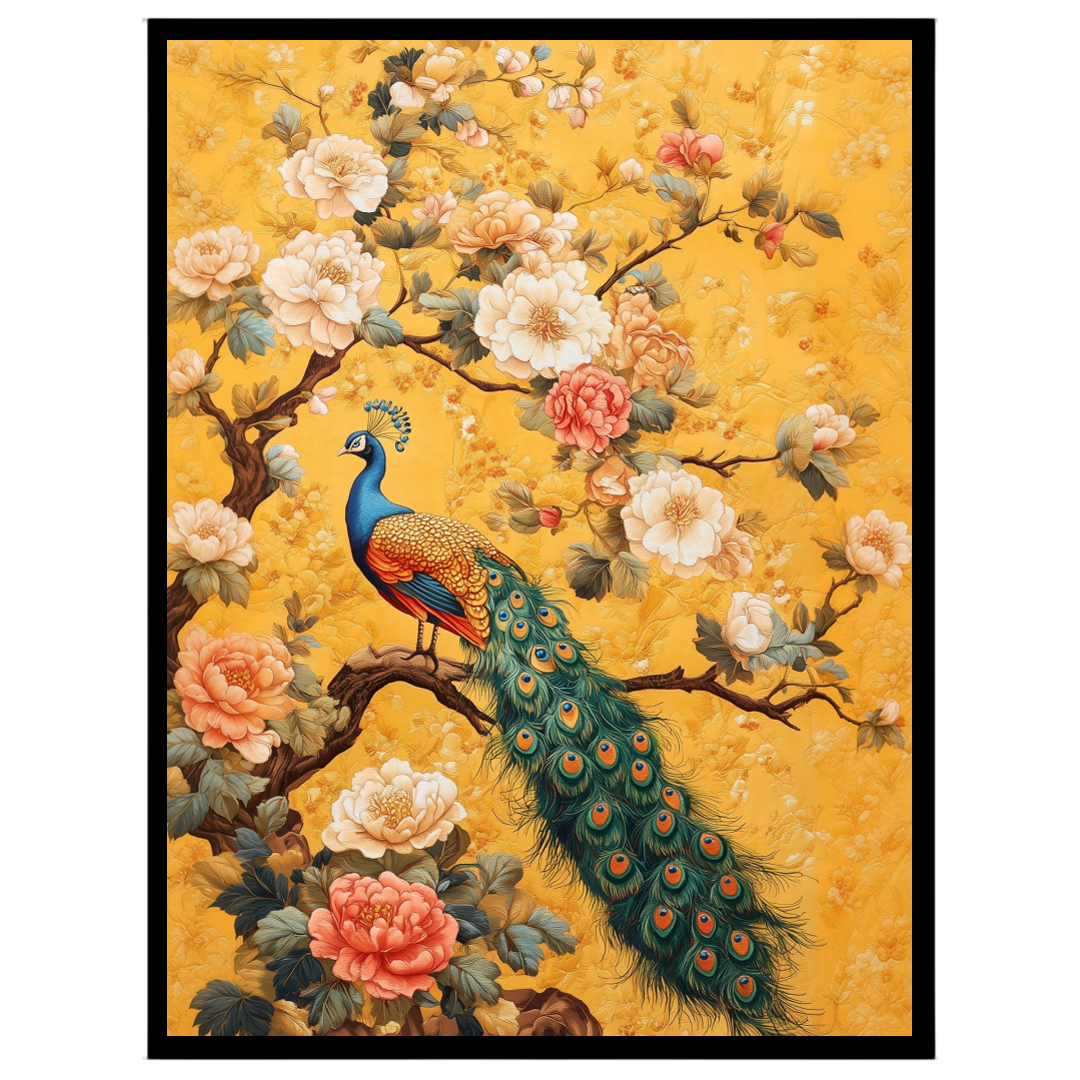 Immerse yourself in the opulence of nature's finest with this majestic depiction of a peacock for sweet-home