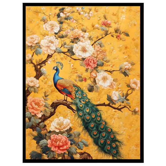Immerse yourself in the opulence of nature's finest with this majestic depiction of a peacock for sweet-home