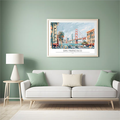 Experience the iconic beauty of San Francisco with this stunning piece of wall art. Featuring the for Hall