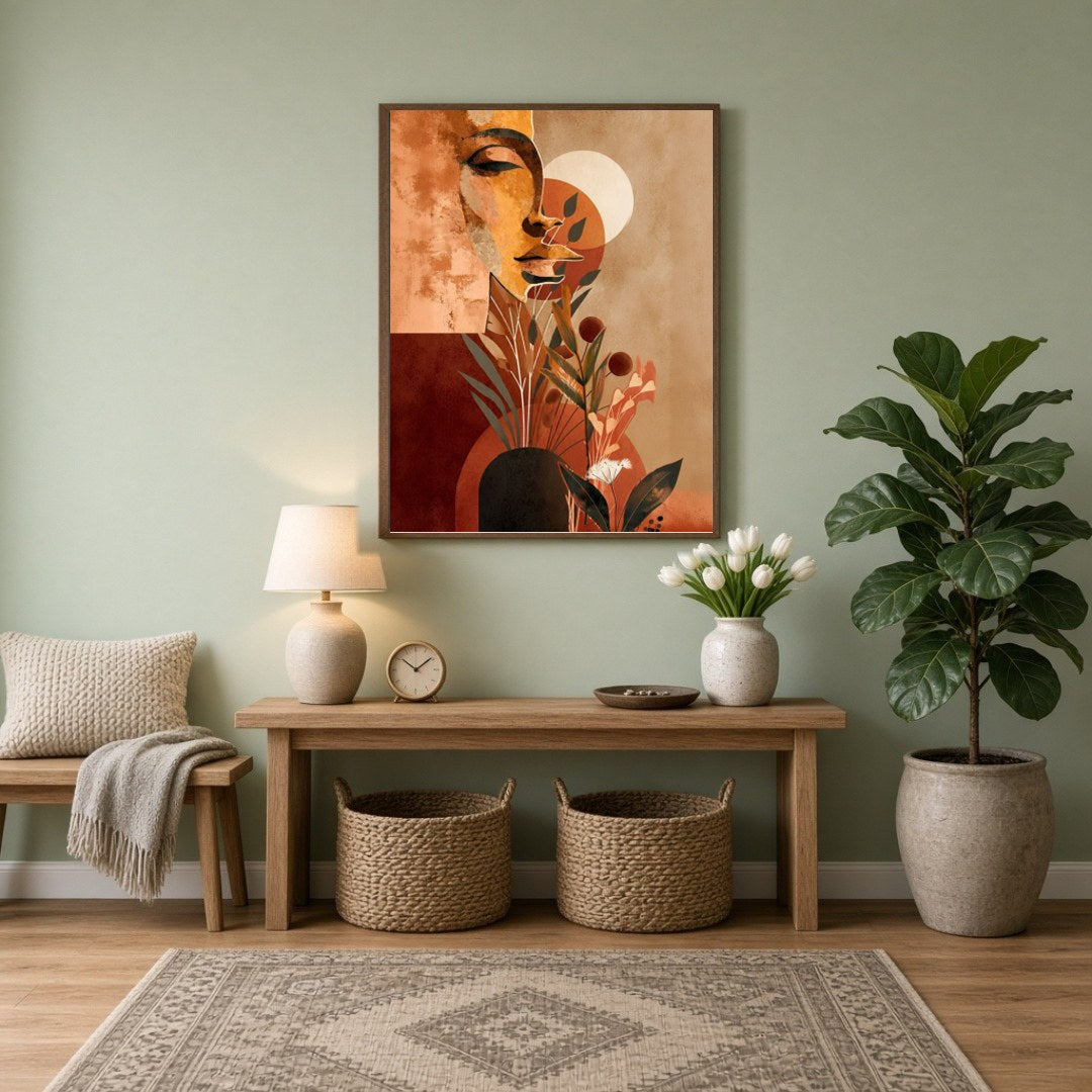 Immerse your space in the allure of the abstract with this contemporary art print, capturing a for Entrance