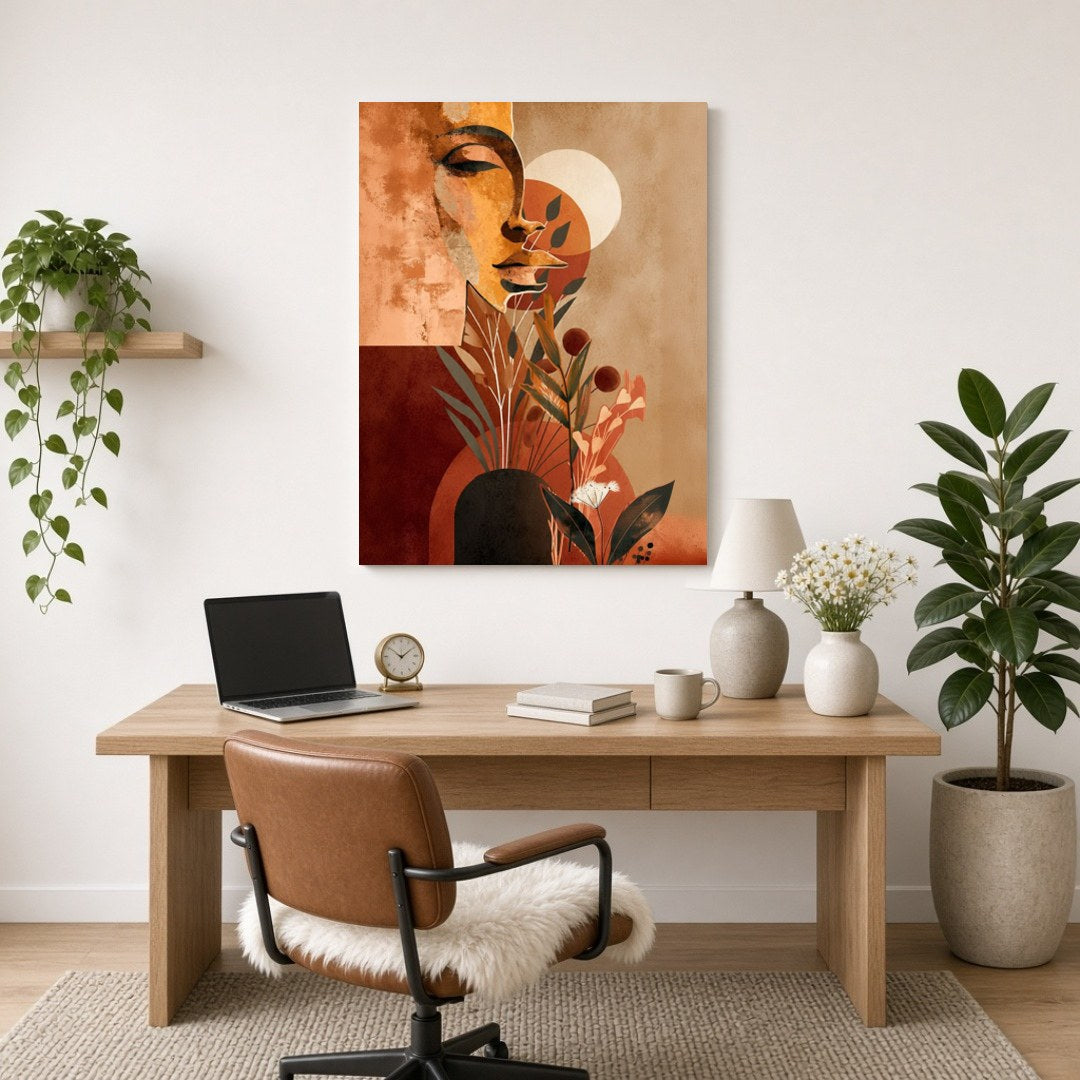 Immerse your space in the allure of the abstract with this contemporary art print, capturing a for Home Office