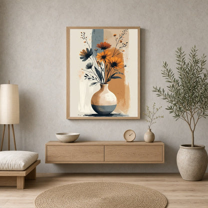 This exquisite artwork brings a modern touch to traditional floral compositions, showcasing vibrant for Entrance