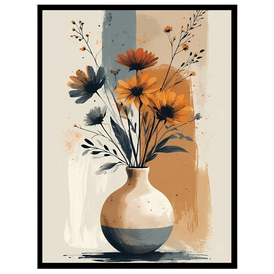 This exquisite artwork brings a modern touch to traditional floral compositions, showcasing vibrant for gallery