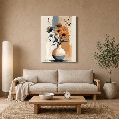 This exquisite artwork brings a modern touch to traditional floral compositions, showcasing vibrant for Living Room