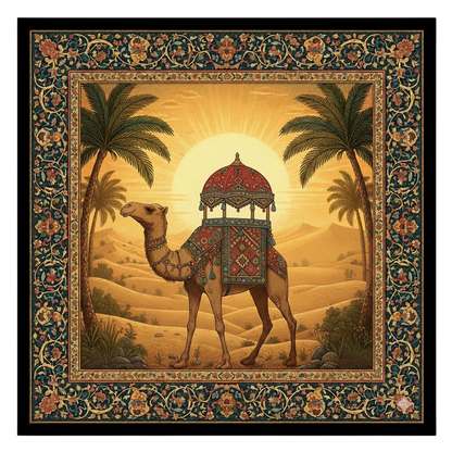 Immerse yourself in the golden glow of a sunlit desert landscape with this captivating art piece. for residence