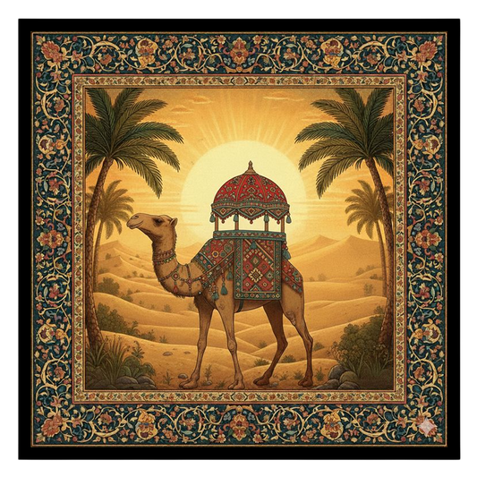 Immerse yourself in the golden glow of a sunlit desert landscape with this captivating art piece. for residence