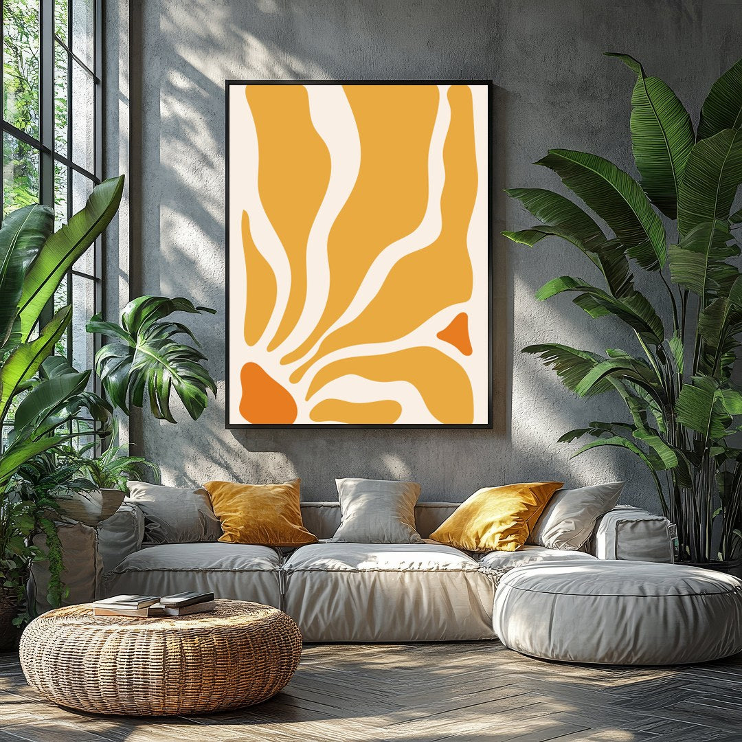 Elevate your space with the Golden Flow Abstract Canvas, a captivating piece that embodies the for Balcony