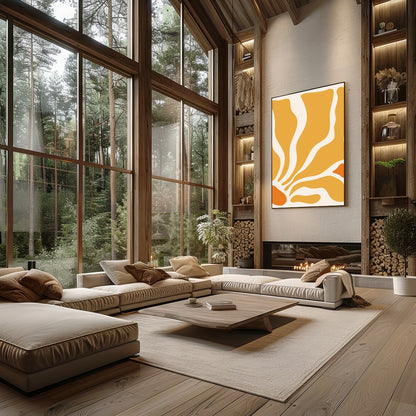 Elevate your space with the Golden Flow Abstract Canvas, a captivating piece that embodies the for Living Room