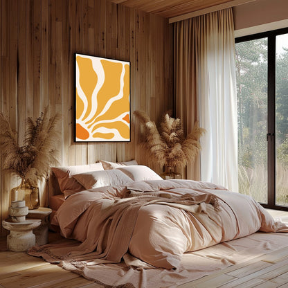 Elevate your space with the Golden Flow Abstract Canvas, a captivating piece that embodies the for Bedroom