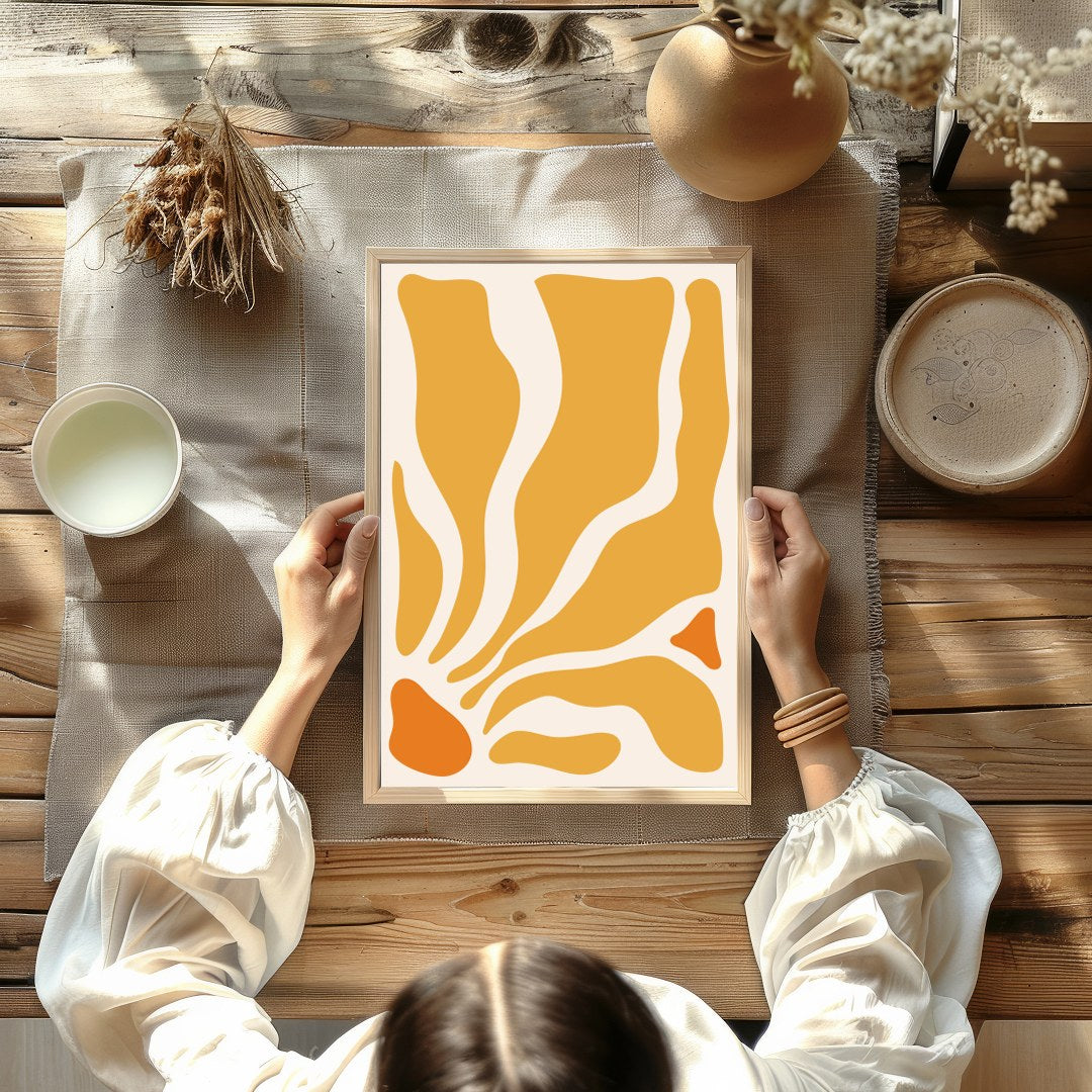 Elevate your space with the Golden Flow Abstract Canvas, a captivating piece that embodies the for room