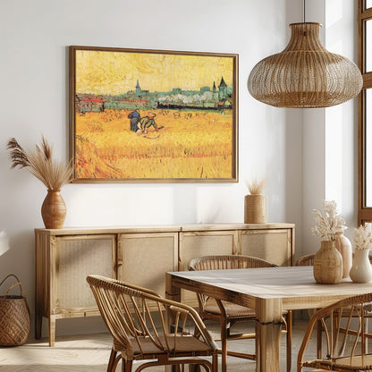 Immerse yourself in the warm, rustic tones of this captivating landscape painting. Depicting a for Dining